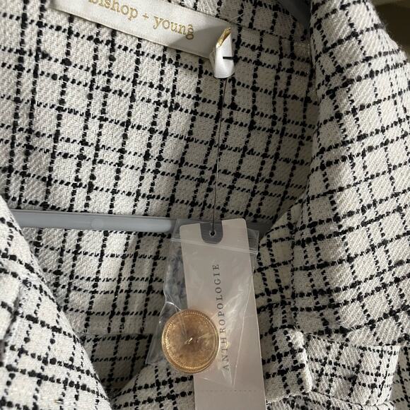 Anthropologie Bishop & Young Parker Tweed Cropped Jacket Windowpane M New - Picture 13 of 14